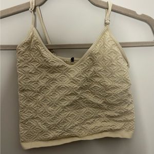 Textured spaghetti strap tank top